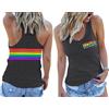BINLANHANAT Pride LGBTQ Tank Top Donna Amore Cuore Bandiera Arcobaleno Tshirt Lesbica Pride Top Senza Maniche Graphic Vest Tee, Grigio scuro-F6, L