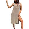 Generico Copricostume Donna Mare Sexy Uncinetto Leggero Copri Costume Crochet Caftano Traspirante Curvy Camicia Elegante Lunga Abiti Spiaggia Oversize Vestito Estiva Casual Pareo Prendisole
