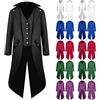 VPQILH Giacca Gotico Uomo Vendita, Cappotto Gotico Uomo Risvolto Tailcoat Jacket Vintage Steampunk Frack Cappotti con Bottoni Costumi da Gentiluomo Vittoriano Uniforme per Carnevale Halloween Costume