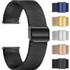 SAMCO Cinturino per orologio in maglia di acciaio inossidabile Milano, 8/10/12/13/14/15/16/17/18/19/20/21/22/24 mm, cinturini per orologi a sgancio rapido per uomo donna