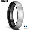 SOMEN TUNGSTEN Anello in titanio da uomo Somen con finitura opaca nero/blu all'interno classico anello di fidanzamento gioielli unisex fedi nuziali maschili femminili