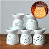 JETTING Bruciatore di aromi artigianale in ceramica, modello di fiore cavo fatto a mano, bruciatore di olio essenziale, lampada a candela, molti stili, decorazioni artigianali per l'home office
