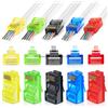 NONE 50 connettori RJ45 Cat6 Pass Through, colori assortiti, connettori modulari facili da crimpare per cavi di rete UTP solidi o a trefoli.