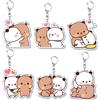 NONE Simpatici portachiavi Bubu Dudu Baby Grey Bear Panda bianco Portachiavi per accessori Borsa Ciondolo Portachiavi Gioielli Ventole Coppia Regali d'amore