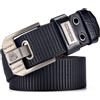 NONE Cintura da uomo con fibbia ad ardiglione Cintura in tela Cintura in nylon alla moda da uomo, Cintura jeans, Cintura in denim ispessito da allenamento militareTrend, Casual all'aperto