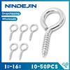 NINDEJIN 5-50 pezzi 5 # -16 # Ganci per occhi resistenti Vite in acciaio nichelato 1 # 2 # Vite con occhielli piccoli per gioielli fai da te