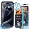 NONE Custodia Impermeabile IP68 per iPhone 17 16 15 14 Pro Max Plus, Antiurto, Antipolvere, per Nuoto e Immersioni Subacquee
