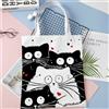 NONE Simpatico gatto Shopping Generi alimentari Riutilizzabile Regalo per ragazza della scuola Borsa tote Andeiltech per donna Estetica senza cerniera