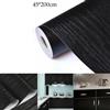 NONE 45x200 cm Nero Grano di Legno Ispessimento Carta Da Parati Pellicola Mobili Da Cucina Carta Da Parati In Vinile Armadio Tavoli Ristrutturazione FAI DA TE carta da parati