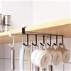 NONE Porta tazza multifunzione per tazza da caffè a 6 ganci Ganci bianchi neri Scaffale multifunzione per armadio da cucina Articoli vari Organizzatore di stoccaggio