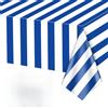 NONE Tovaglia in plastica a righe bianche blu nautiche Tovaglia rettangolare impermeabile per decorazioni da pranzo in cucina per feste in spiaggia 54x108 pollici