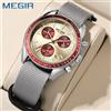 MEGIR Nuovi Orologi da Uomo di Lusso Tela Tessitura Strap Sport Cronografo Automatico al Quarzo Orologio da Polso Impermeabile per Uomo 2247