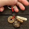 YILUOCD Vintage 4 Pendenti Lucky Cat Portachiavi per auto Cinque Imperatori Soldi Calabash Monete Feng Shui Nodi a corda rossa Portachiavi
