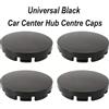 NONE 4PCS 55mm/2.17in Tappo centrale ruota per auto Plastica ABS Nero Cerchioni per auto Coprimozzo centrale in lega Accessori auto