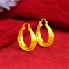 NONE Eleganti orecchini a doppio cerchio da donna in oro 24 carati AU999 - Doppi cerchi minimalisti, trendy, stile oro 24 carati da donna