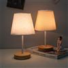 NONE Lampada da scrivania piccola USB in tessuto di legno massello Lampada da comodino per camera da letto Studio Dormitorio Luce notturna a LED Decorazione leggera per atmosfera creativa