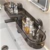 NONE Portaoggetti per lavabo a ventosa da 1 pezzo per bagno, WC, specchio frontale, rubinetto, alto valore estetico, montaggio a parete senza trapano, universale, disponibile in due colori