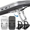 Mrgabwte Supporto per laptop pieghevole regolabile Mini gambe Supporto portatile ultrasottile per raffreddamento Piedini Staffa invisibile per laptop Macbook