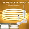 XUNATA Striscia LED COB DC5V con Interruttore, 320 LED/m, Luce al Neon Flessibile, Alimentazione USB, Impermeabile, Luci LED FOB 3000K-6000K, Nastro Luminoso