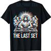 SAYING TEE T-shirt Jesus Last Set Rave, Maglietta Glitchy DJ EDM Techno Rave Festival, Y2k Rock Punk con Grafica e Scritta, Novità Regalo Personalizzato
