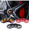 FIAT Set di 4 Adesivi 3D per Coprimozzo Auto, Emblema Scorpione FIAT 500 ABARTH per 500X Palio Fiorino Idea Bravo Grande 500L
