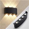 NONE Applique LED da Parete 2W/4W/6W/8W/10W, Lampada da Parete Moderna in Alluminio, Illuminazione Up Down Nera per Soggiorno