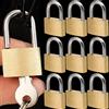 NONE Lucchetto in ottone con chiavi (1/10 pezzi) per valigie da viaggio, bagagli, armadietti, porte - Piccola serratura semplice in rame per casa, ferramenta e attrezzi