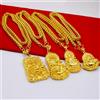 NONE Collana da uomo in vero oro 24 carati con ciondolo Guan Gong Guanyin, accessori di moda di lusso 9999