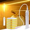 Mikenoon Striscia LED COB da 8 mm 5V con sensore di movimento alimentata a batteria 320 LED/M Luce notturna flessibile a induzione LED bianca e bianco caldo