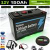 Ddadache Batteria al Litio LiFeP04 12V 150Ah per Ricarica Solare, Ecoscandaglio, Applicazioni Marine, Campeggio e Off-Grid con Porta USB 🧰