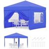 acekool Gazebo Pop-Up 3x3m con 4 Pareti Laterali, Gazebo Impermeabile da Esterno UPF 50+ con 4 Picchetti, 4 Corde, 4 Sacchi di Sabbia e Borsa per il Trasporto per Patio, Campeggio, Mercato e Attività