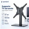 NONE Supporto TV da Tavolo Universale 23-55 Pollici, Base in Vetro Temperato, Supporto Girevole ±35°, Altezza Regolabile 3 Livelli, VESA Max 400x400, Portata 40 kg, Stand TV da Scrivania per LCD LED OLED