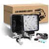 RIGIDON 2 Pcs Faro da lavoro led con 12V Cablaggio Kit, 4 Pollici 10cm 48W Bianco Ambra Spot Luci di Lavoro a Led, fari di profondità per Auto Fuoristrada Trattore Moto Camion SUV ATV 4x4 lampada