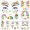 DPKOW Glitter Arcobaleno Tatuaggi sul Viso Tatuaggi Temporanei Pride Orgoglio, 12 Fogli LGBT Pride Accessori per il Trucco Adesivi per Tatuaggi Pride Bandiera Arcobaleno Farfalla per Uomini Donne