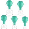 QHXKQH 5 Pezzi Coppette per Coppettazione Massaggio Viso in Vetro, Aspirazione Sottovuoto in Silicone, Cupping Therapy per Anticellulite, Antirughe e Pelle Senza Età, per Occhi, Viso e Corpo (Verde)