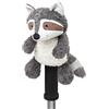 capybaraflying Copri mazze da golf, copri mazze in legno grigio a forma di procione, copri mazze da golf in morbido peluche, adatti per driver/legni da fairway/mazze ibride, un regalo unisex.