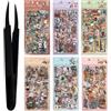 Culinavog 563 Pezzi/36 Fogli Stickers, Stickers Aesthetic Impermeabili in PET, Adesivi Scrapbooking con Pinzette in Plastica, Sticker Aesthetic per Junk Journal, Scrapbook Journaling e Bullet Journal