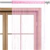 wometo Tenda a fili per porta, 90 x 245 cm, rosa chiaro, con passante per bastone, accorciabile, lavabile, tinta unita, in diversi colori