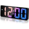 Sarsumir Sveglia Digitale da Comodino, Sveglia da Comodino Bambini con Tempo Data Temperatura Snooze Luminosità Regolabile Orologio Digitale da Tavolo Carica USB e Batteria, Multicolore