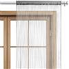 wometo Tenda a fili per porta, 90 x 245 cm, grigio - Passante per asta accorciabile, lavabile, tinta unita, in diversi colori colorati