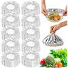 LLELEMAMO 50 pz Coprivivande Termici in Alluminio Riutilizzabili - Coperchi Elastici per Alimenti Isolanti, Resistenti a 110°C e Microonde, Protezione per Piatti e Ciotole da 11-28 cm (30pcs)