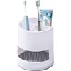 Qinsky Portaspazzolino bianco ventilato, drenaggio rimovibile, antimuffa, per bagno, cucina, piano di lavoro