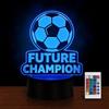 HooJtny Lampada Calcio Bambino 3D, Luce Notturna 16 Colori con Controllo Touch e Telecomando, Regalo per Bambini Calciatori 5-12 Anni