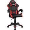 DRIFT GAMING DR35 - Sedia da gaming ergonomica professionale con supporto lombare e braccioli 2D regolabili, reclinabile a 135°, base robusta, ruote silenziose, rivestimento in similpelle, Nero/Rosso