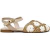 Shaddy Ballerina Slingback Intrecciata in Pelle Naturale bianca e beige