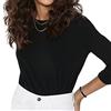 Only NOS Donna Onlglamour 3/4 Top Jrs Noos T-Shirt Not Applicable, Nero (Black Black), Large