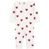 Petit Bateau A00E9, Dormi bene pigiama senza piedi Bimba 0-24, Bianco Marshmallow/Rosso Terkuit, 24 mesi
