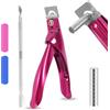 ZHXGO Tagliaunghie Acriliche Set, Falso Nail Clipper con Lima per Unghie e Spinta in Acciaio, Tagliaunghie a Forma di U con Magnete, Tagliaunghie in Acciaio Inox per Salone di Manicure