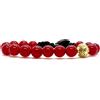 Samsara Bracciale Tibetano Ispirazione Buddista con Agata Rossa, Lunghezza Regolabile, Gioiello Artigianale con Filo in Cotone Cerato ad Alta Resistenza e Chiusura in Ottone