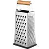 Dachiy Grattugia a 4 Lati con Manico in Legno (10x24 cm), Grattugia per Verdure in Acciaio Inox, Grattugia da Cucina Quadrata Professionale con Base Antiscivolo, Grattugia per Formaggio